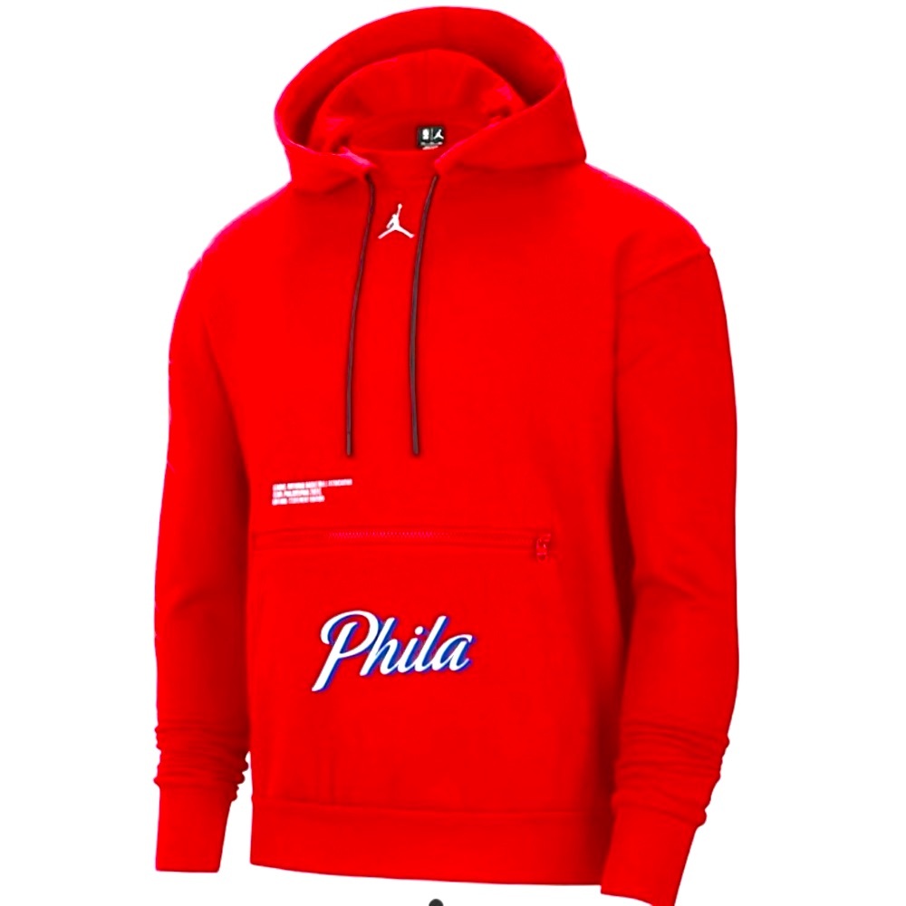 Philadelphia 76ers Courtside Edition Jordan NBA Red Fleece Hoodie Sweatshirt XXL